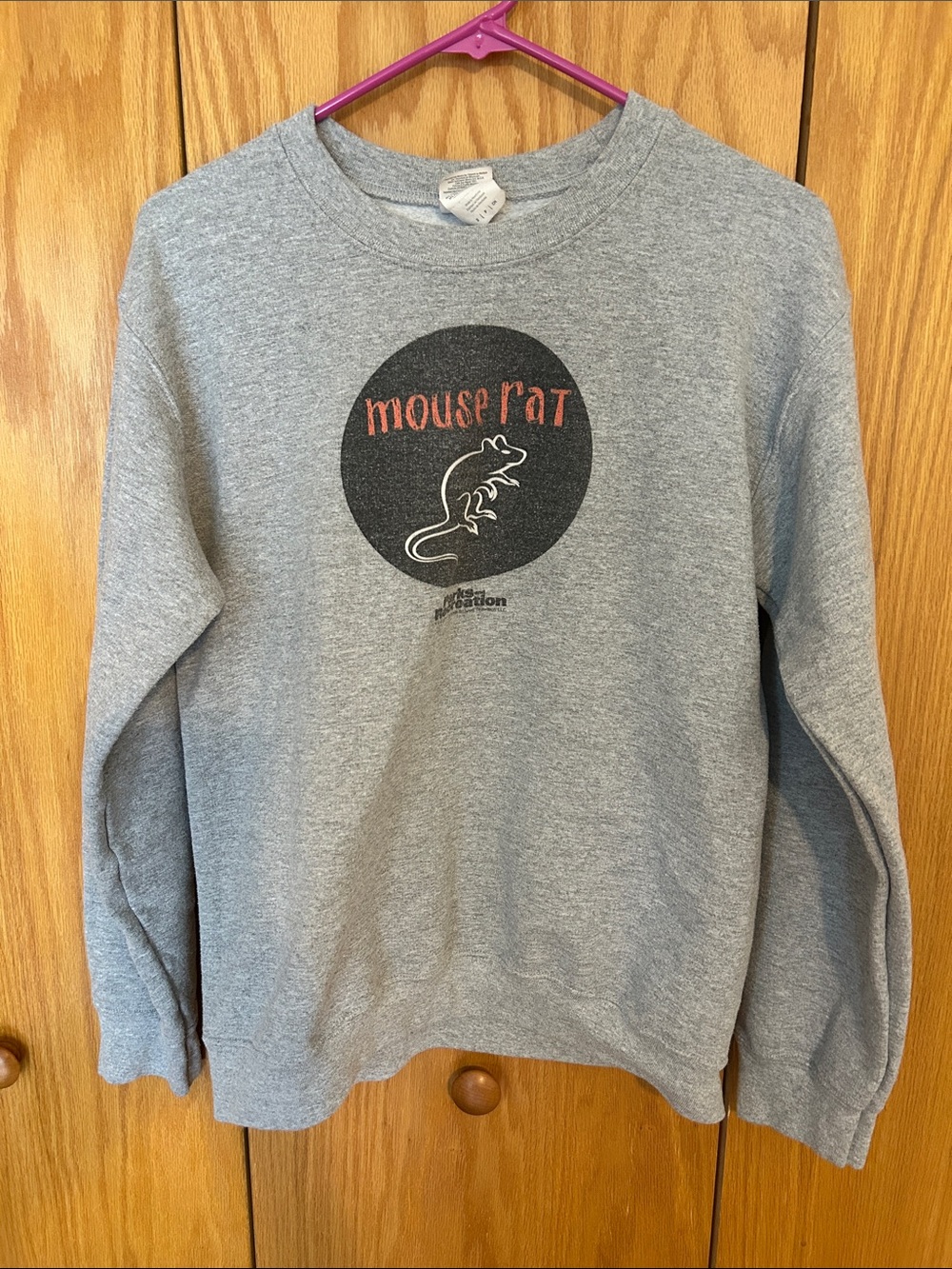 Men's Parks And Recreation Mouse Rat Circle Sweatshirt Athletic Heather small